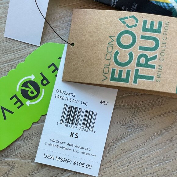 NEW $105 Volcom Womens XS One Piece Tropical Floral Take It Easy Swimsuit - Picture 5 of 12